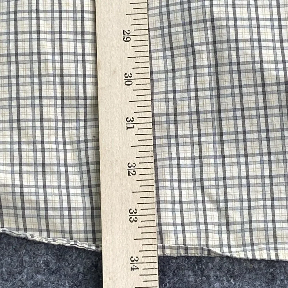 Vintage Y2K Nautica Shirt Men's‎ L Beige Gray Check Preppy Golf Coastal Classic